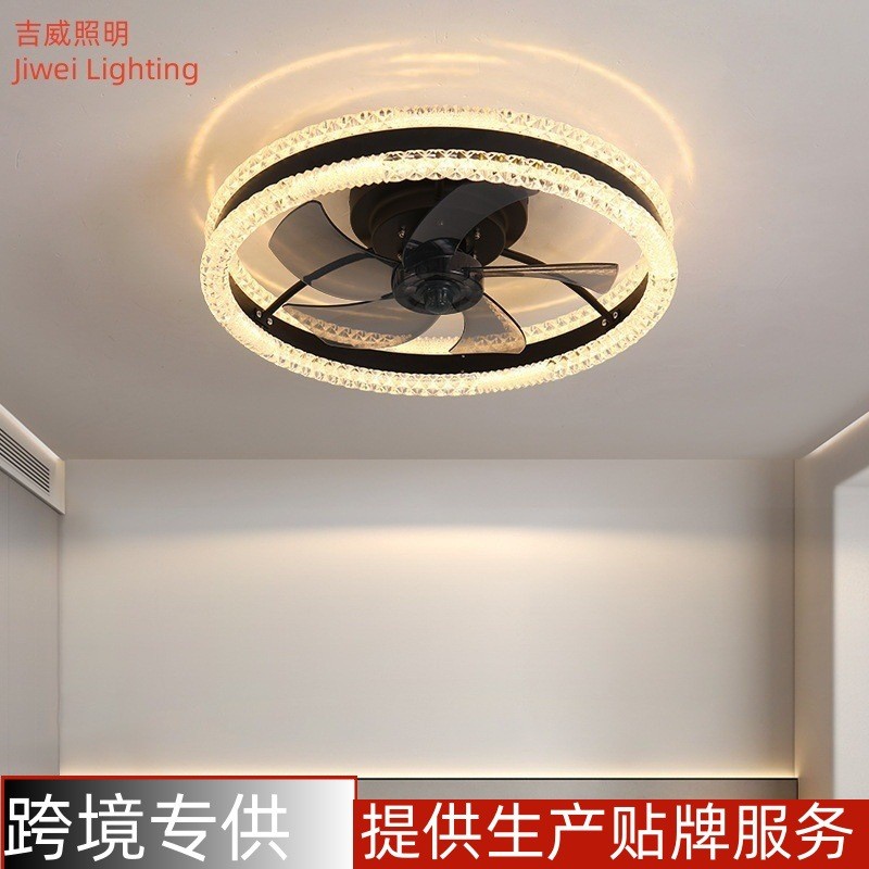 风扇灯卧室吸顶灯现代简约大气新款一体电扇灯网红房间灯具