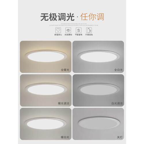超薄吸顶灯led现代简约创意北欧圆形大气客厅灯书房主卧室灯灯具