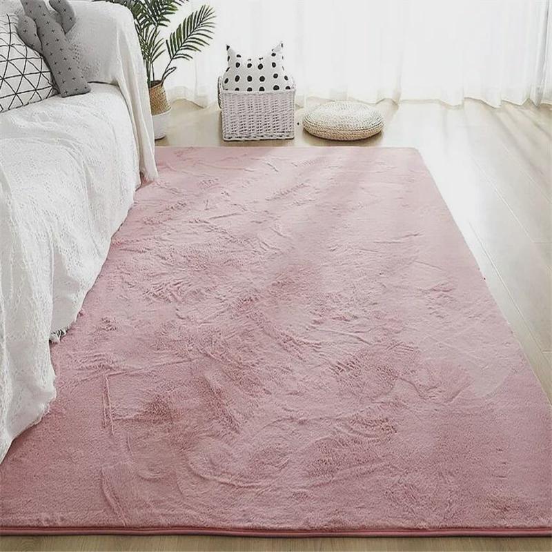 少女ins风仿兔毛地毯卧室床边客厅茶几短毛绒加厚可爱飘窗地垫