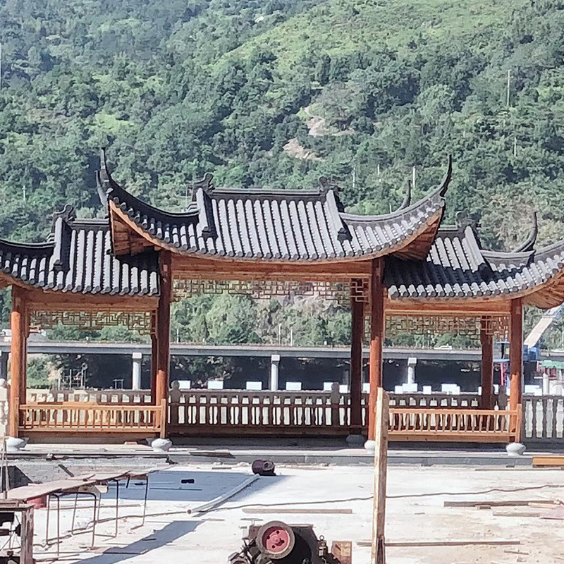 风雨桥中式古建水榭廊亭凉亭户外回廊廊桥文化长廊亭子走廊可制作
