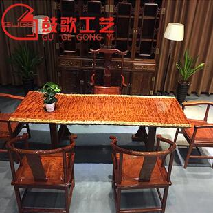 鼓歌实木大板茶桌整板胡桃木桌面奥办公桌原木餐桌坎红木大班台材