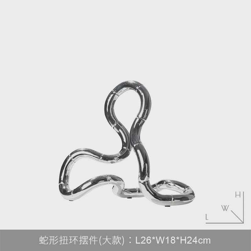 现代轻奢电镀抽象摆件样板间售楼处大厅玄关柜办公桌面软装饰品