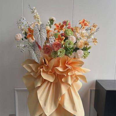 橙色系仿真花开业花篮diy材料包商场店铺开业装饰假花摆件