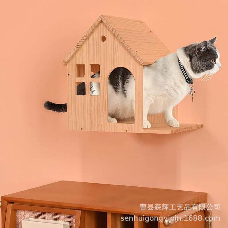 客厅猫床壁挂式实木爬架板木制猫家具猫屋宠物栖息地上墙宠物窝,宠物/宠物食品及用品,猫笼子/猫别墅,淘宝优惠券,粉丝福利购,淘宝优惠卷