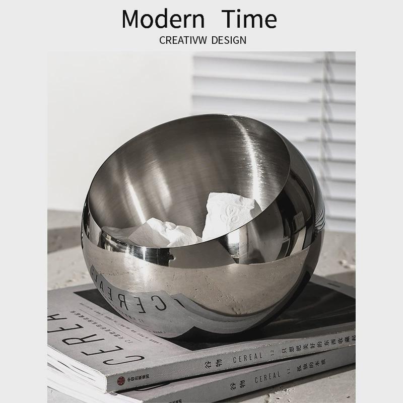 热销不锈钢桌面垃圾桶轻奢风可爱小号迷你家用简约台面桌上收纳筒