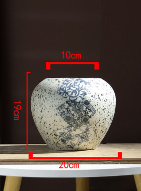 现代简约仿真花干花陶瓷花瓶插花花器创意时尚贴花陶瓷工艺品摆件