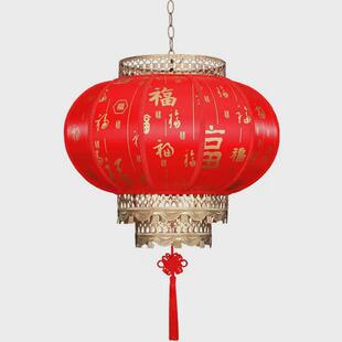 2024新款太阳能户外庭院灯笼新年过年门口春节挂饰可旋转大红灯笼