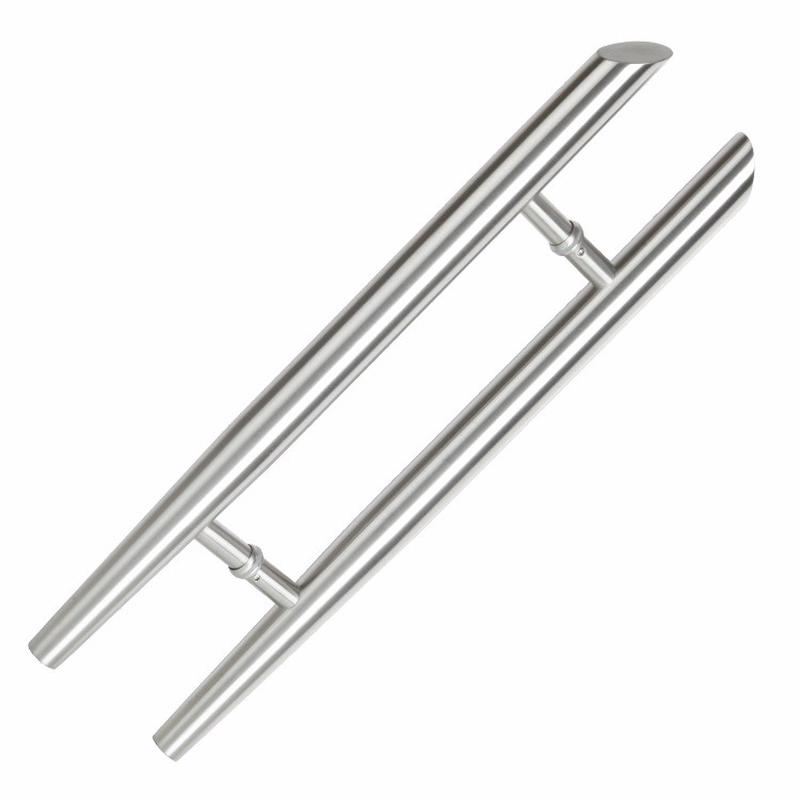 圆管中砂玻璃门拉手有框无框加厚不锈钢把手推拉对装简约大门拉手