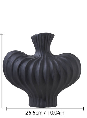 黑色客厅法式ins高级感侘寂风陶瓷花瓶摆件小众玄关干花复古软装