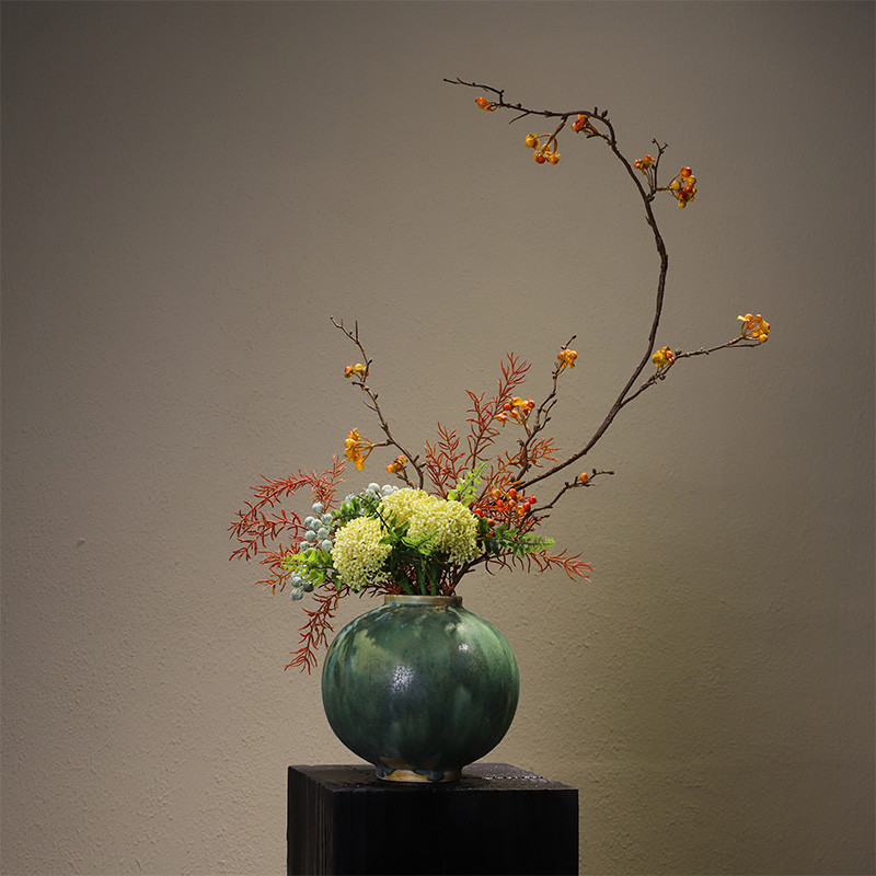 宋韵陶瓷花瓶新中式民宿咖啡厅高级插花餐桌面居装饰品摆件
