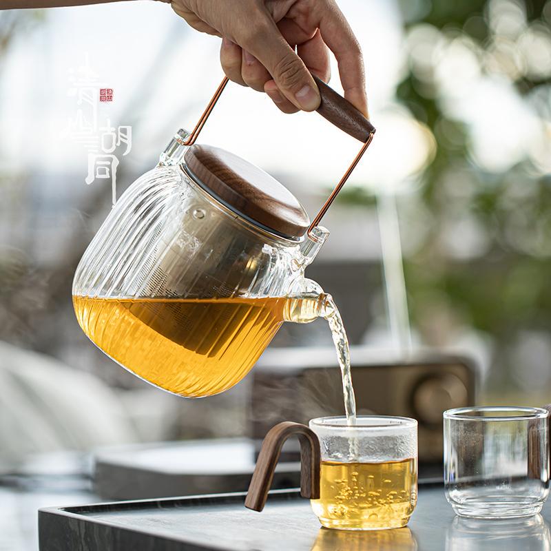玻璃煮茶壶温茶炉套装新中式电加热煮茶炉提梁壶小型保温电陶炉