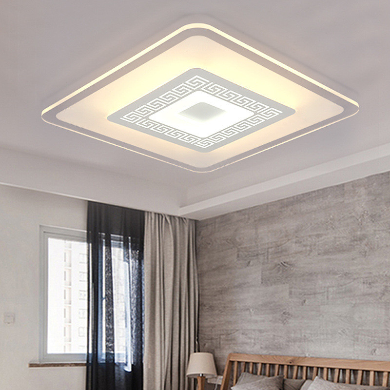 书房大气长方形灯具led卧室灯创意客厅灯餐厅灯超薄新中式吸顶灯