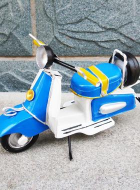 创意踏板摩托车模型铁艺工艺品摆件小绵羊书房酒柜装饰品小摆设