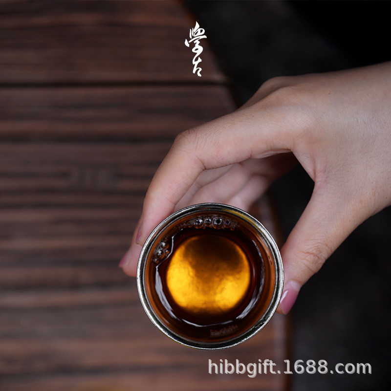 学古茶杯出行随身钛杯主人杯品茗杯工夫茶户外喝茶杯女主人杯单杯