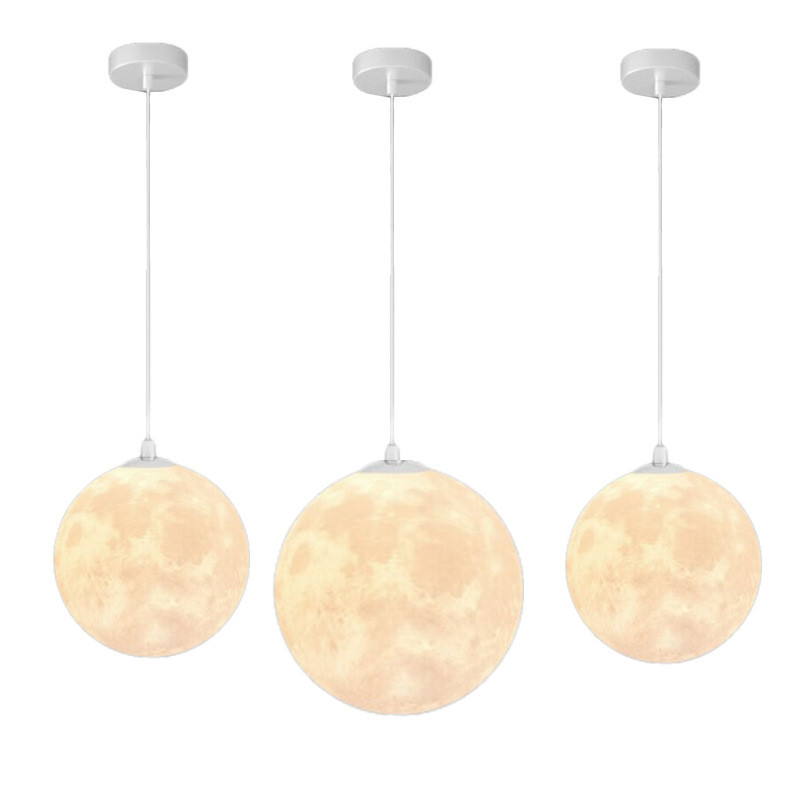 月球之光北欧3d打印星球吊灯现代简约儿童房餐厅卧室阳台个性家用
