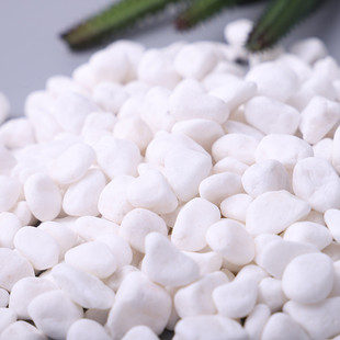 白色鹅卵石雪花白园林造景园艺景观白色小石子盆栽多肉铺面石头
