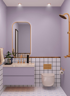 紫色贴纸浴室卫生间厕所玻璃门墙面遮丑装饰墙纸壁纸自粘防水防潮