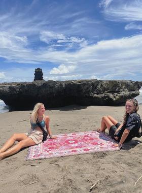 vanlife文艺休闲毯文艺沙滩巾户外房车盖毯花卉沙发毯