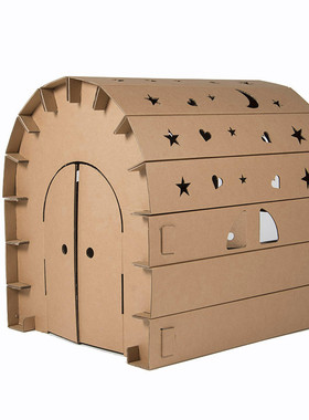 ls*纸板房子纸箱模型手工制作DIY5幼儿园儿童穿戴简单涂色拼插玩