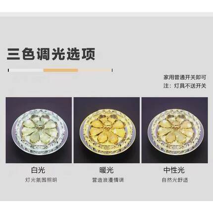 过道灯走廊灯水晶花嵌入式玄关灯创意个性吸顶灯入户高级感led圆