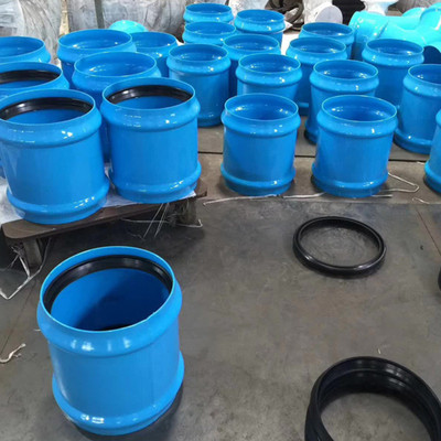 钢塑400双承直接upvc两平管箍pvc给水用管件承蓝色直通二通口管箍