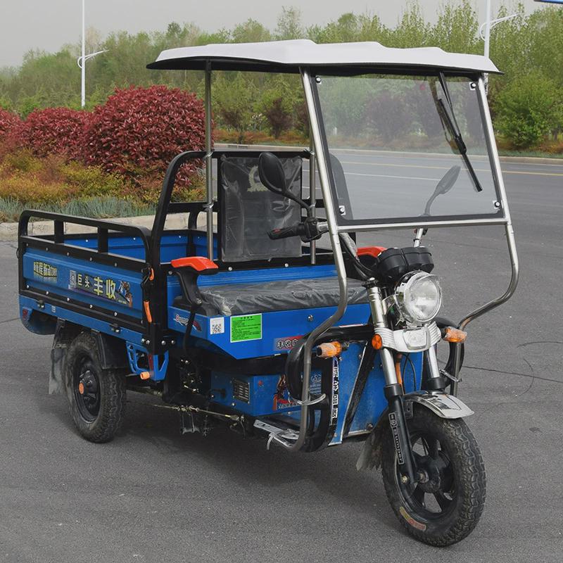 新款加厚三轮车不锈钢前车头棚挡雨棚玻璃全封闭遮阳透明篷驾驶室