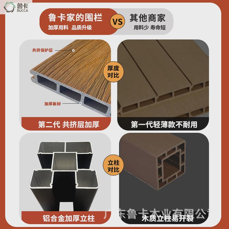 塑木户外围栏木塑围栏地板护栏墙板栏杆院子围栅栏广东厂家直销