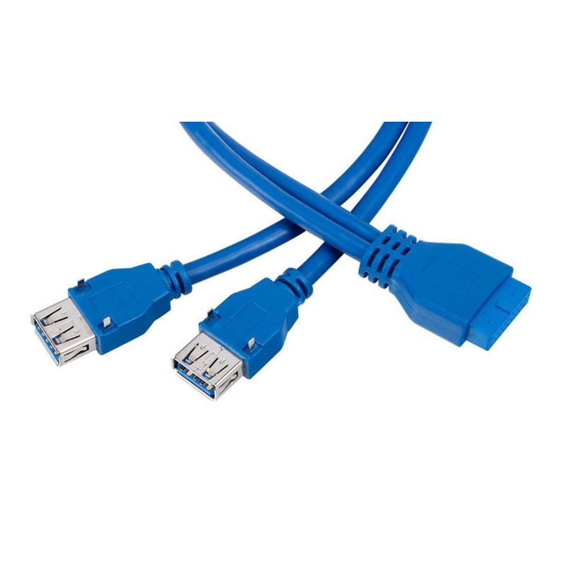 USB3.1 3.0主板19/20PIN转USB3.0两母带固定脚数据转延长接线包邮