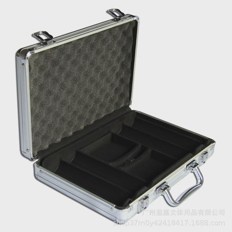 百家乐德州筹码箱套装箱大中号简约铝箱不锈钢材质手提式带锁