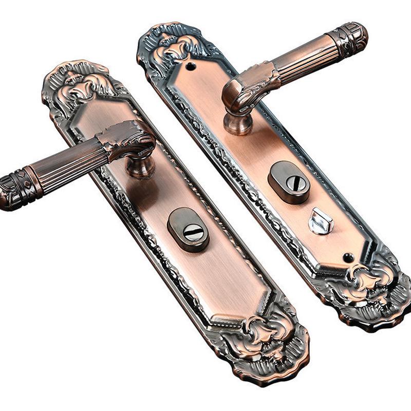 防盗门红古铜拉手门锁把手孔距235大门门锁执手通用手柄左右可调