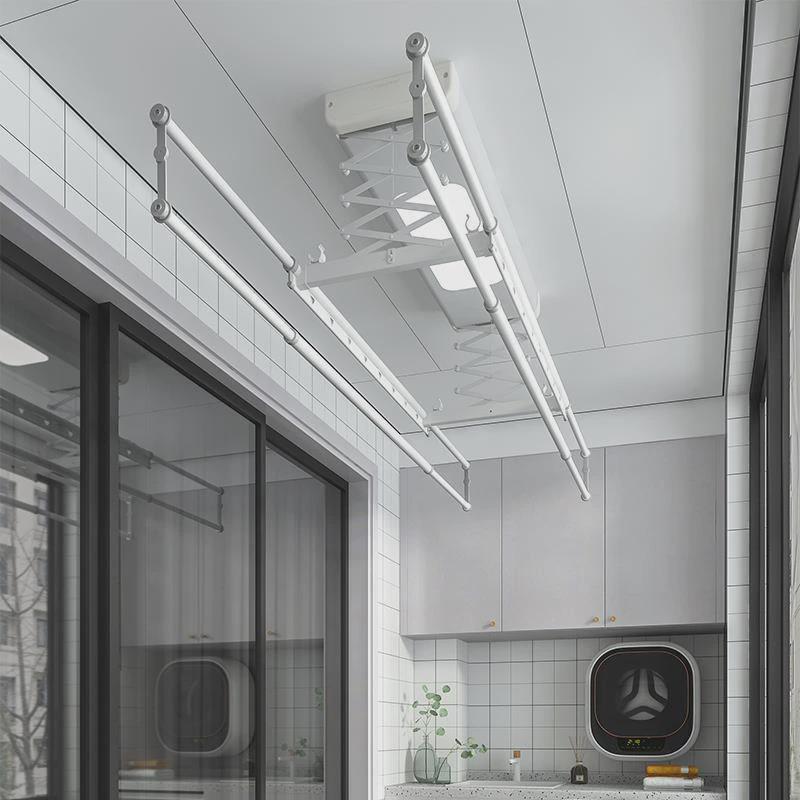 友邦youpon智能阳台自动升降伸缩晾衣架电动遥控晒衣隐藏式晾衣机