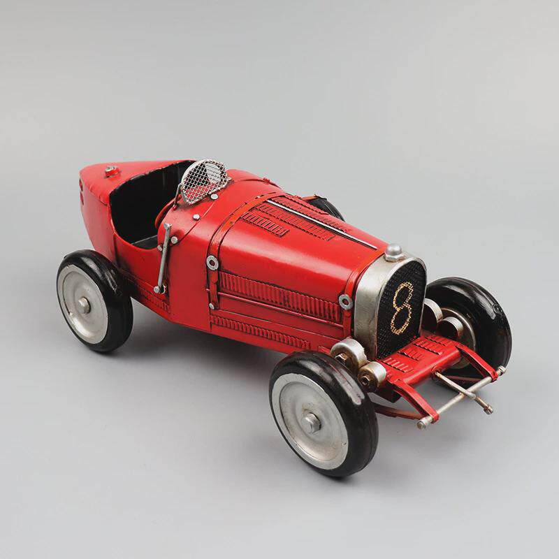 1924年布加迪type35跑车模型收藏复古怀旧老爷车橱窗铁艺装饰摆件