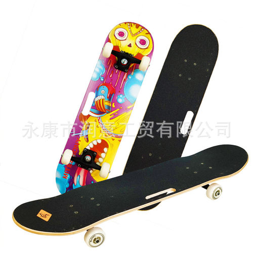 外贸新款31英寸优质东北枫木滑板四轮滑板单街刷提手代步