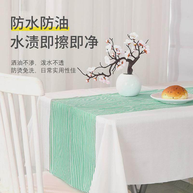 一次性桌布加厚商用餐厅饭店大排档圆桌布长方形印花台布防水防油