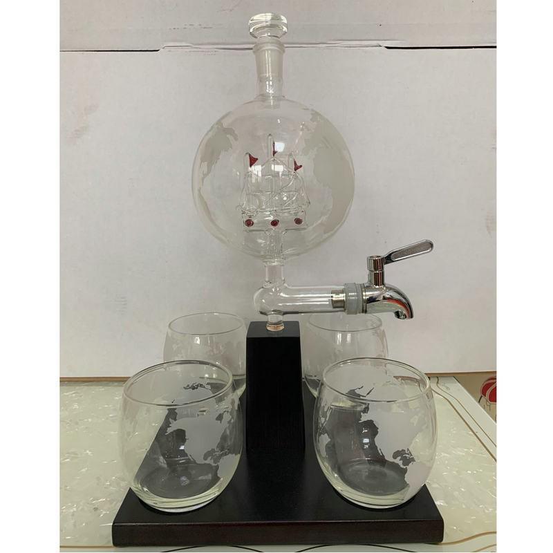 地球仪玻璃醒酒器玻璃酒瓶红酒醒酒器玻璃酒桶玻璃杯