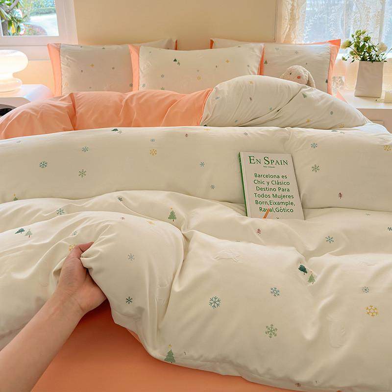 严选a类印花四件套夏季宿舍床上用品三件套卡通小清新床单被套罩,床上用品,床品套件/四件套/多件套,淘宝优惠券,粉丝福利购,淘宝优惠卷