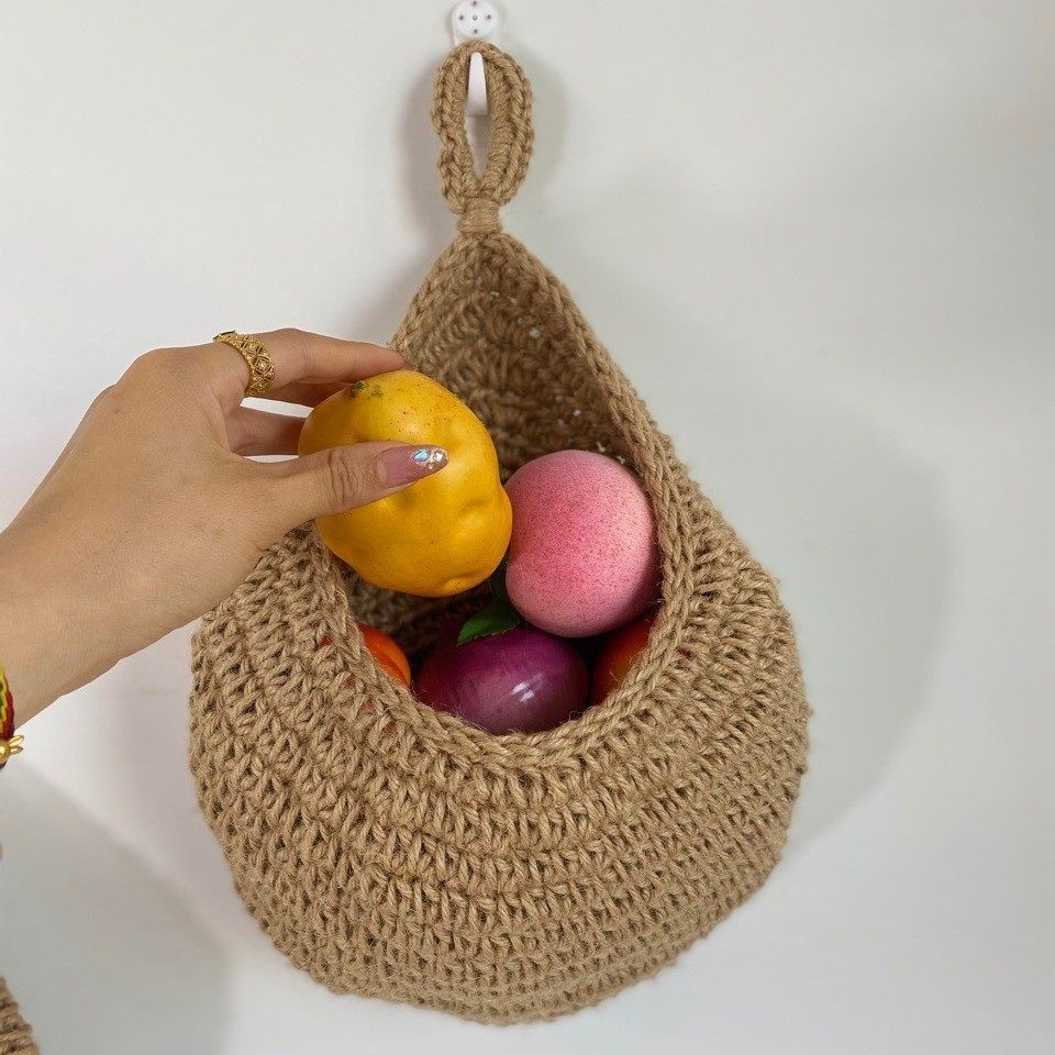 爆款挂墙式兜蔬菜水果篮吊兰棉绳麻绳编织花盆花篮,收纳整理,橱柜收纳筐,淘宝优惠券,粉丝福利购,淘宝优惠卷