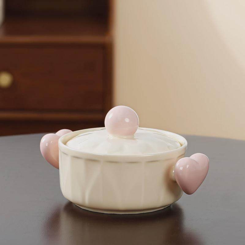 ins风双耳大汤碗家用新款陶瓷汤盆学生宿舍螺蛳粉带盖泡面碗,家装主材,台上艺术碗盆,淘宝优惠券,粉丝福利购,淘宝优惠卷