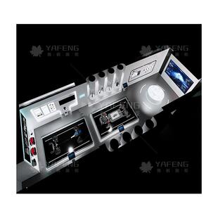 定制高端汽车配件展厅展示柜汽配产品中岛台带灯木质样品展示架