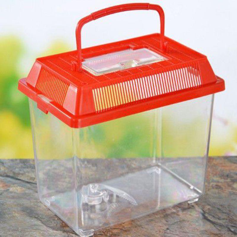 金鱼缸乌龟缸手提塑料运输盒宠物饲养爬虫盒子大中小透明小仓鼠盒