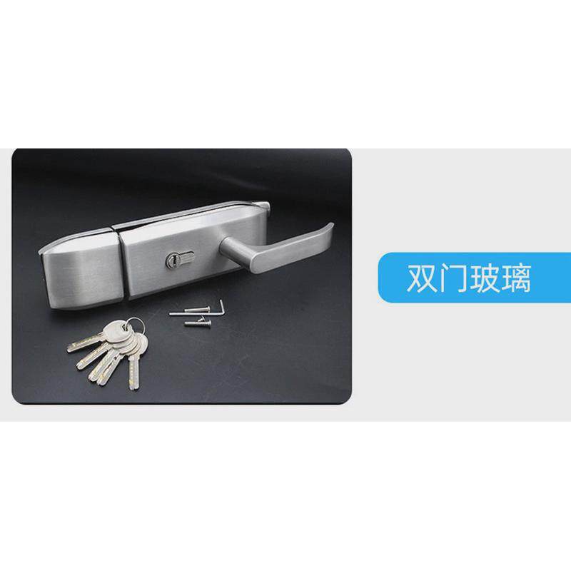 办公室隔断锁缺口平锁不锈钢玻璃门锁商铺双门隔断口玻璃执手锁