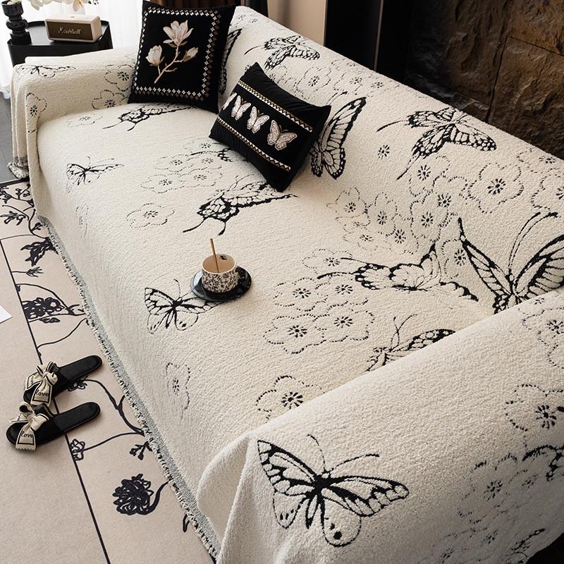 复古法式沙发巾一整张全盖2024新款高级感轻奢半边绒沙发盖布套罩