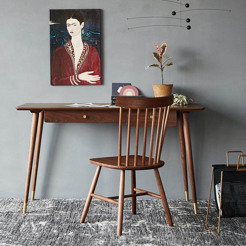 美式实木书桌轻奢学习桌家用小户型转角桌简约卧室电脑桌原木书桌,住宅家具,电脑桌,淘宝优惠券,粉丝福利购,淘宝优惠卷