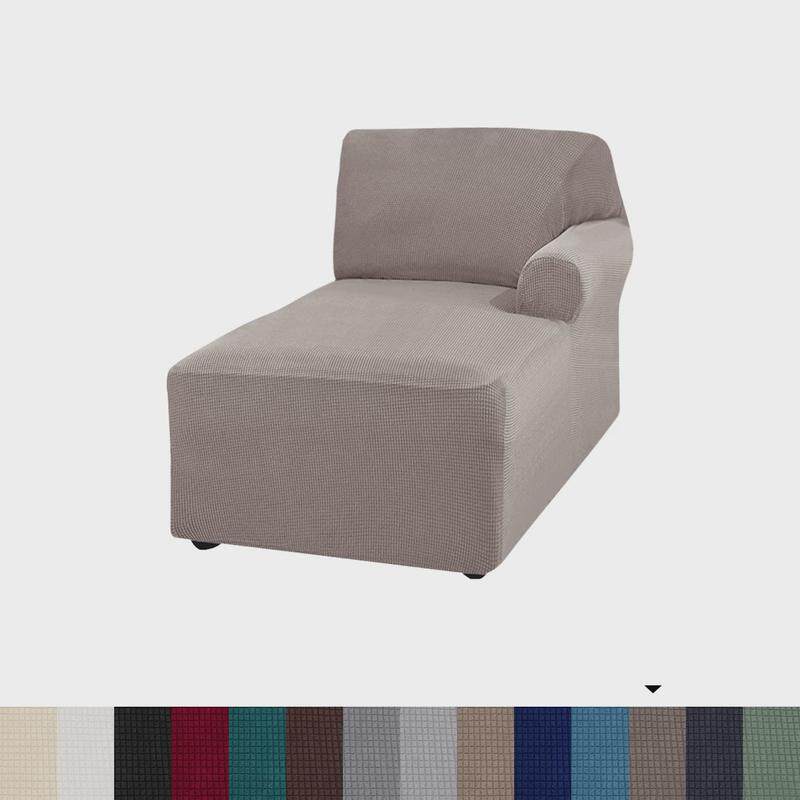 跨境玉米绒单个左右贵妃L型沙发套罩北欧式纯色弹力全包沙发椅套