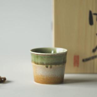 志野烧手工釉主人杯大号流粗陶茶杯单杯复古柴色直口杯品茗杯 中式