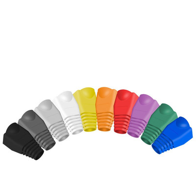 RJ45水晶头保护套彩色水晶头护套0.6-0.65mm8p8c水晶头胶套