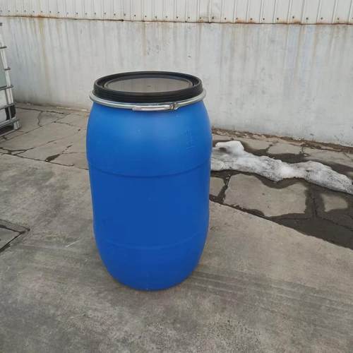 廊坊200包装法兰桶大口圆形蓝色200kg公斤抱箍桶化工原料升