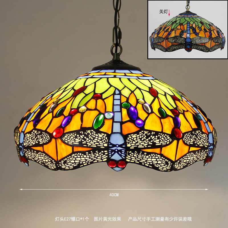 豪华欧式复古吊灯客厅灯创意饭厅咖啡厅酒吧玻璃艺术餐厅吧台灯