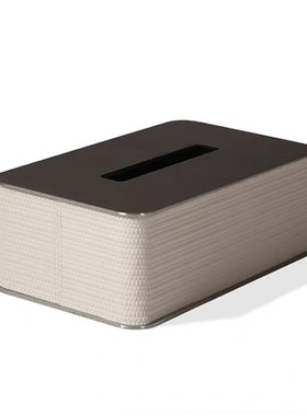 轻奢编织不锈钢木质创意皮革纸巾盒家用客厅抽纸盒创意装饰品摆件