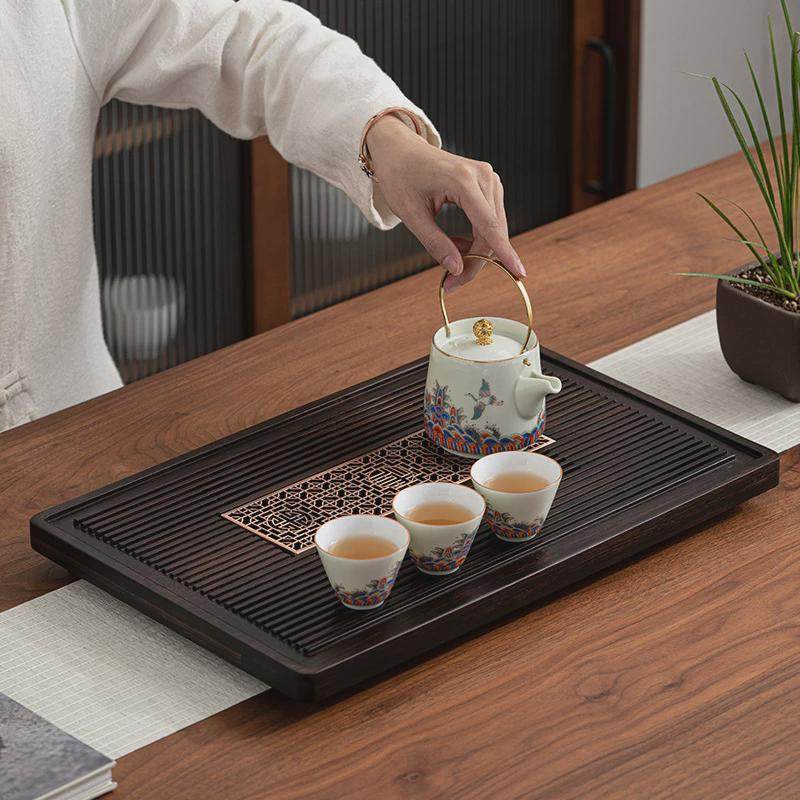 热销小型茶盘沥水托盘排水家用干泡胡桃色现代轻奢竹制会客厅茶台,餐饮具,茶盘,淘宝优惠券,粉丝福利购,淘宝优惠卷